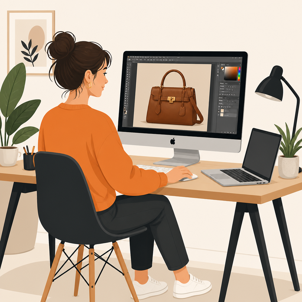 Photo editing studio illustration